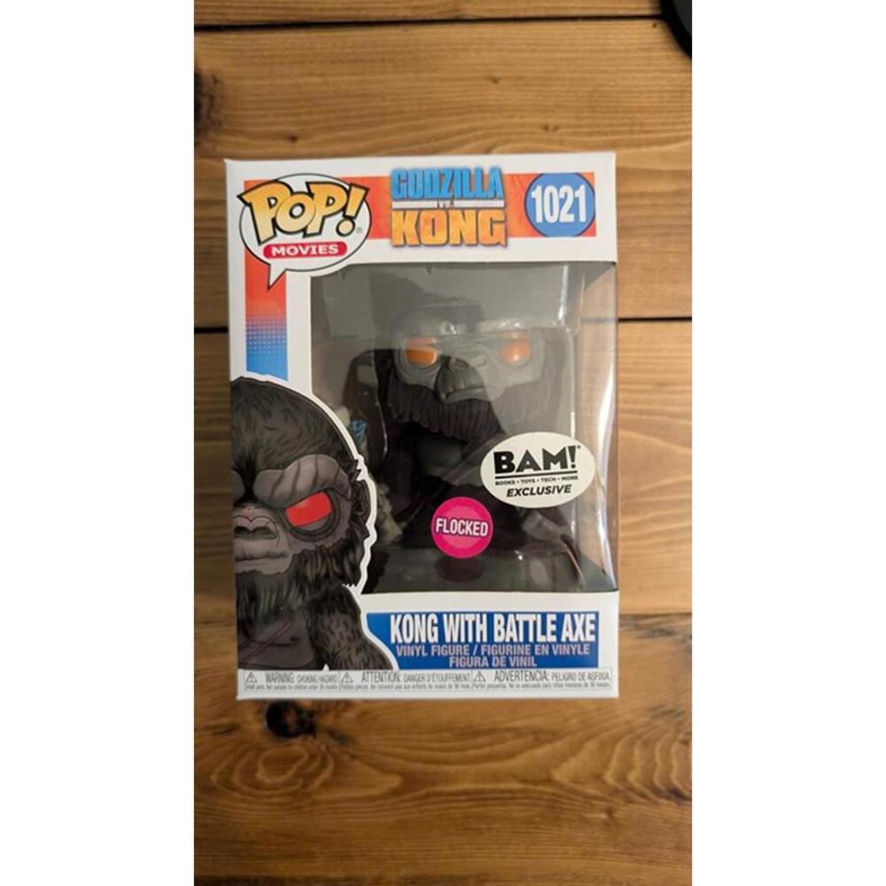 Kong with Battle Axe Godzilla v Kong BAM Exclusive Flocked Funko Pop # 1021